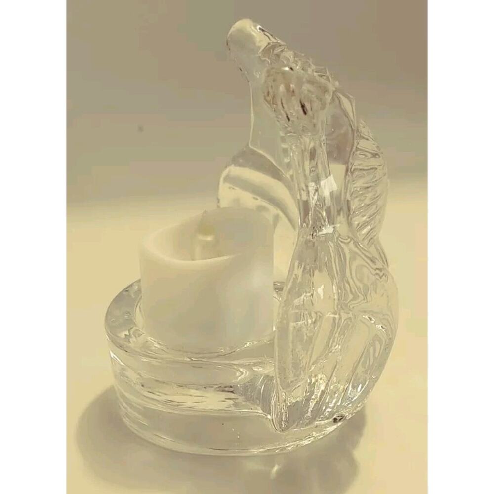 Party Lite Owl Candle Holder Glass-Battery Operated Votive Candle Included-4" - Picture 16 of 16